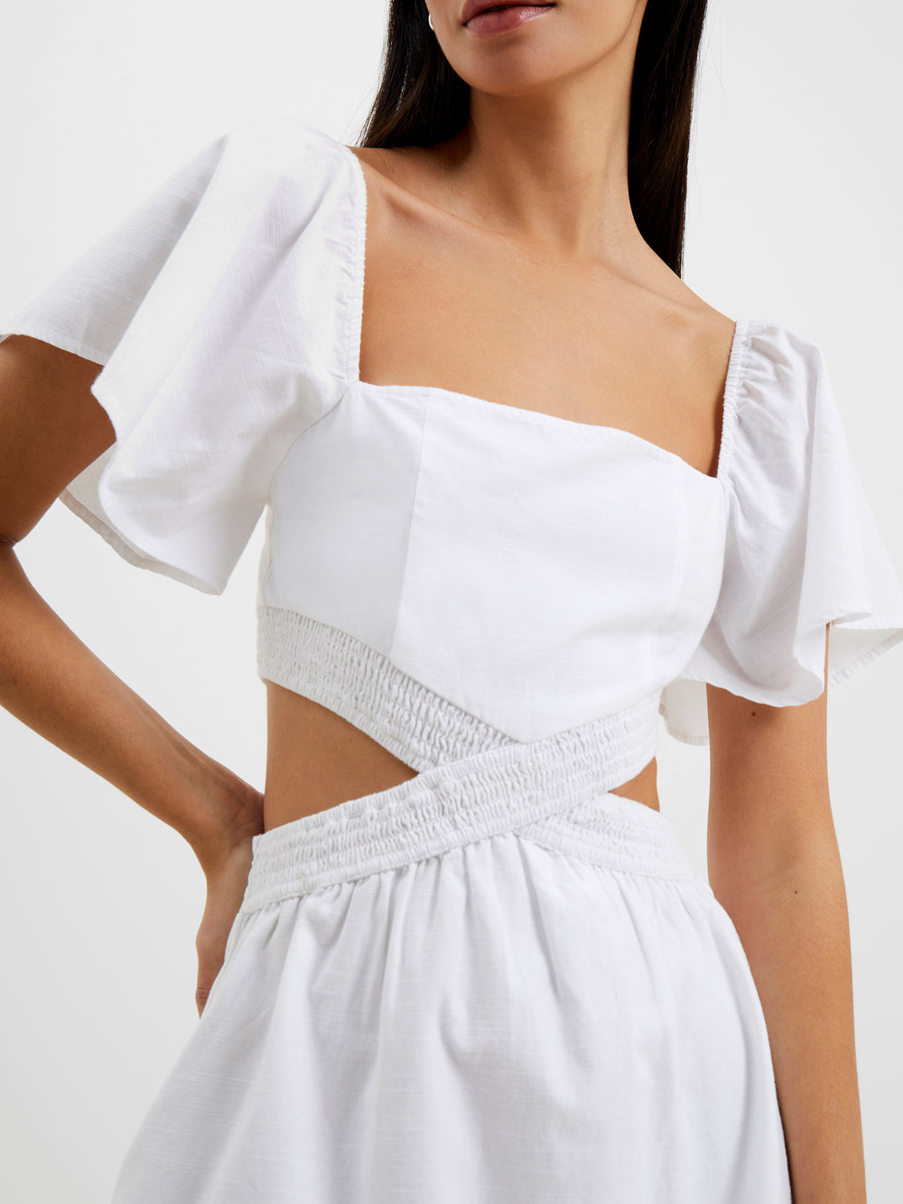 Buy PRETTYGARDEN Women's Summer Midi Bodycon Dresses Casual Crew Neck Side  Slit Sleeveless Knit Cut Out Tank Top Dress, White, Medium at Amazon.in