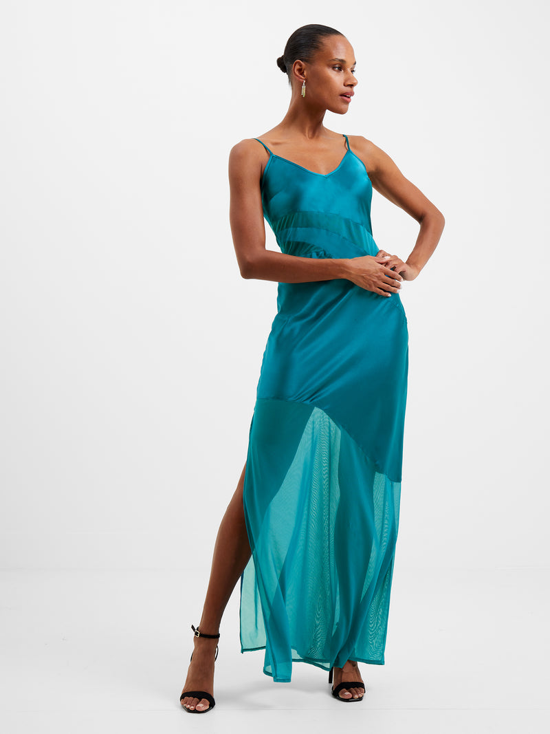 Dress Connection Depths US | Inu Satin French Strappy Ocean Maxi
