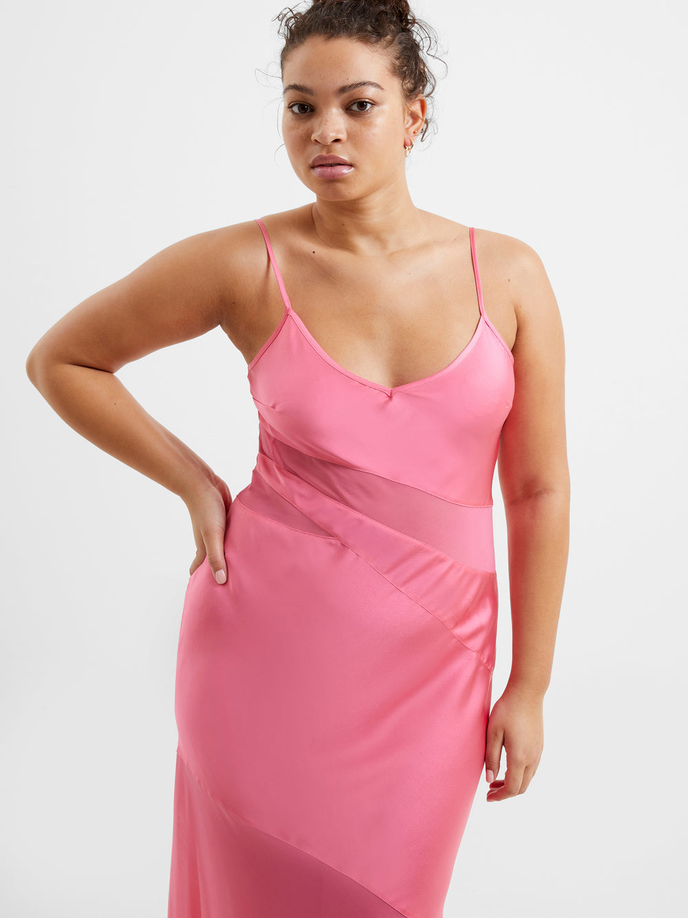 Inu Satin Strappy Maxi Dress Camellia Rose | French Connection US