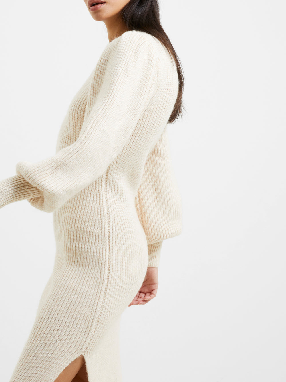 Kessy Recycled Puff Sleeve Sweater Dress Oatmeal | French