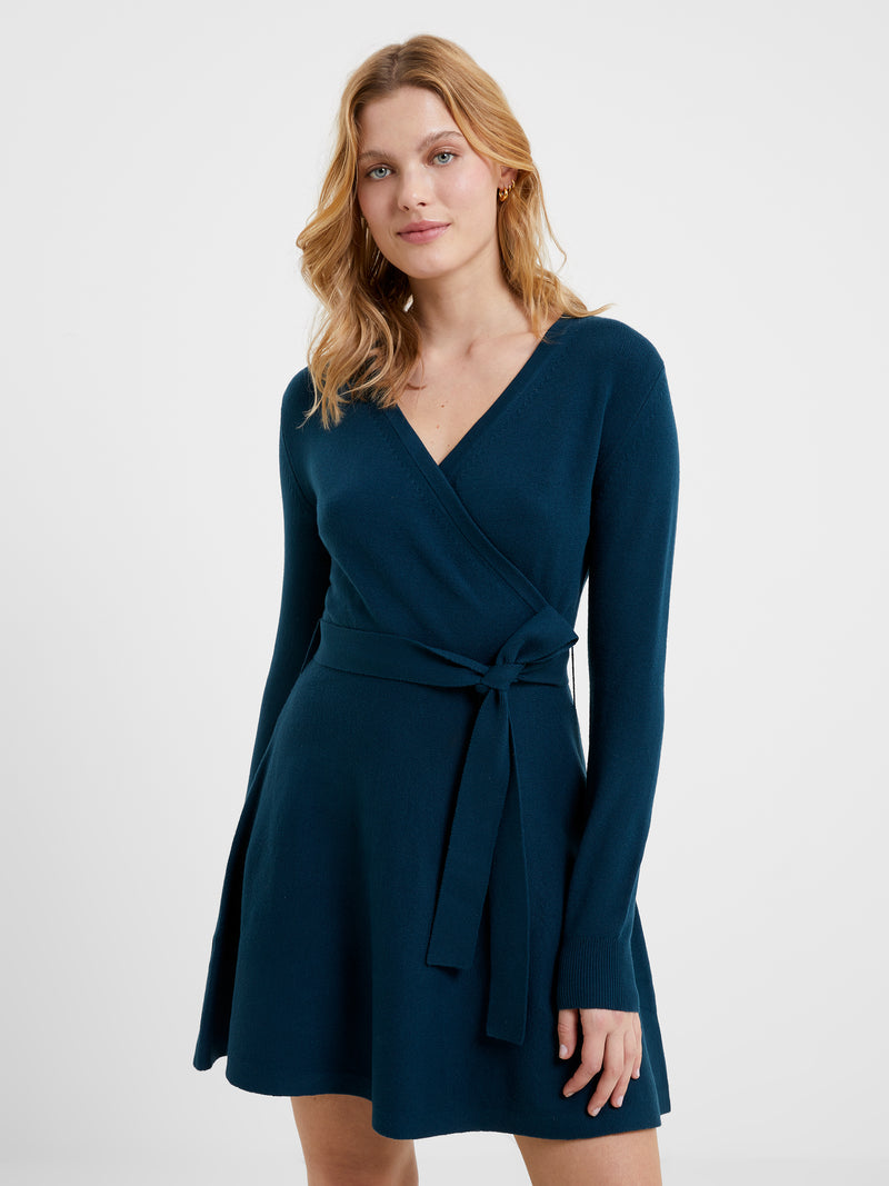 Babysoft Wrap Mini Dress Deep Teal | French Connection US