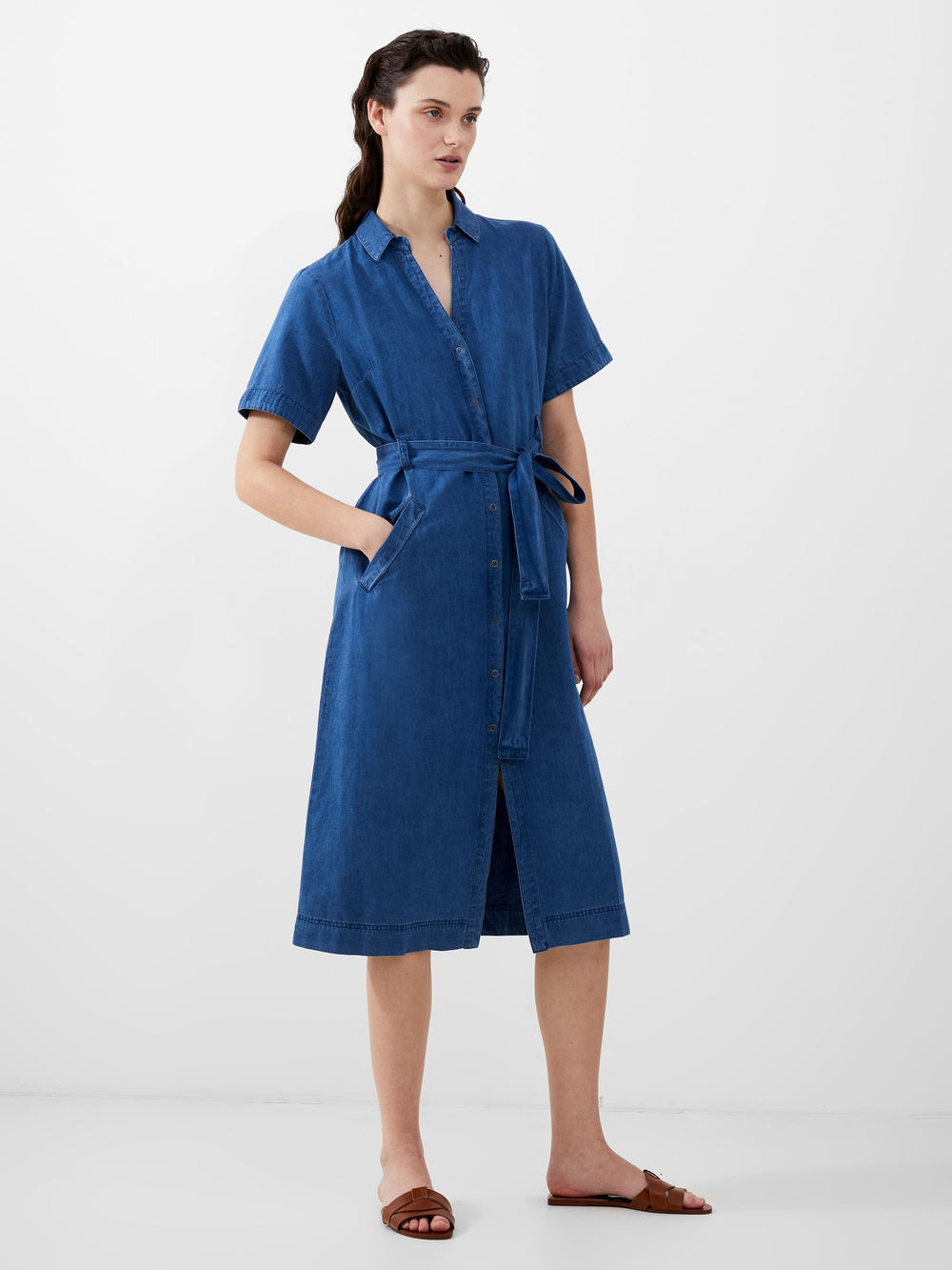 Zaves Chambray Denim Dress Light Vintage | French Connection US