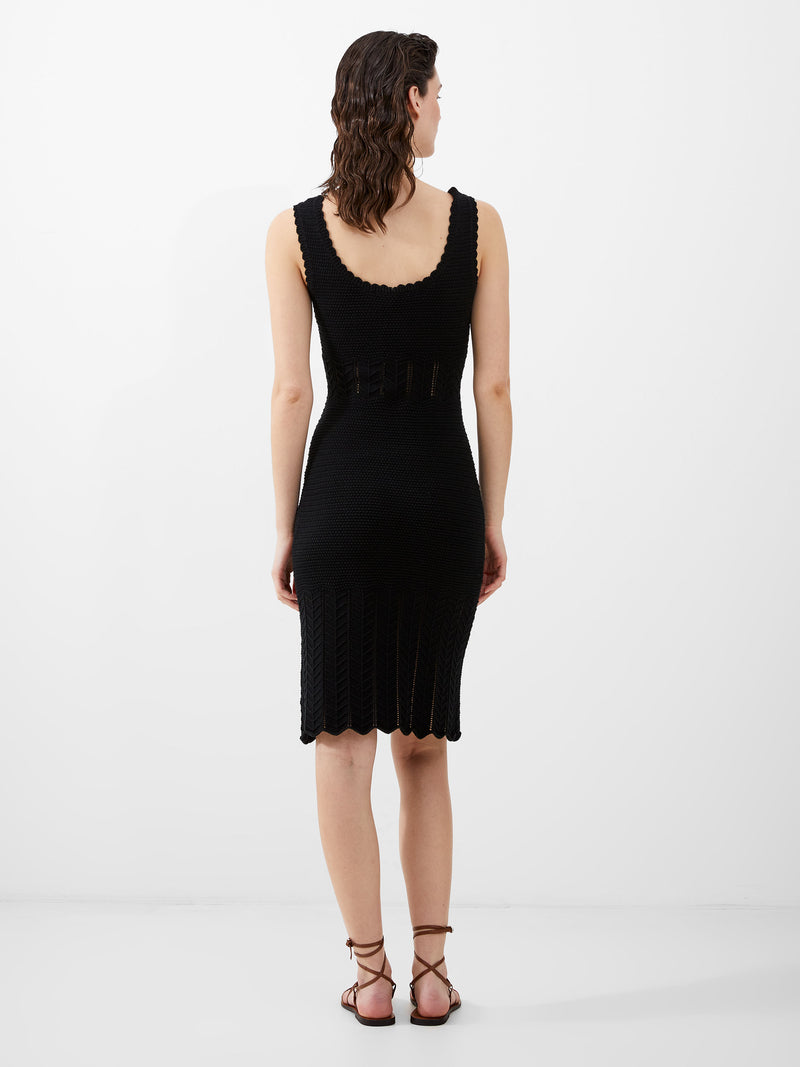Nellis Cotton Crochet Dress Black French Connection US