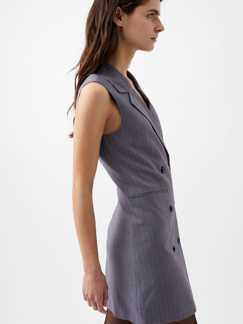 Fiorella Pinstripe Tuxedo Dress