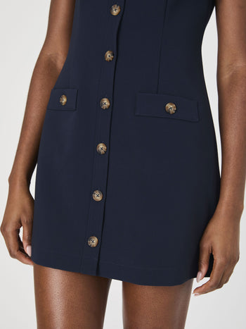 Azra Twill Sleeveless Button Down Dress