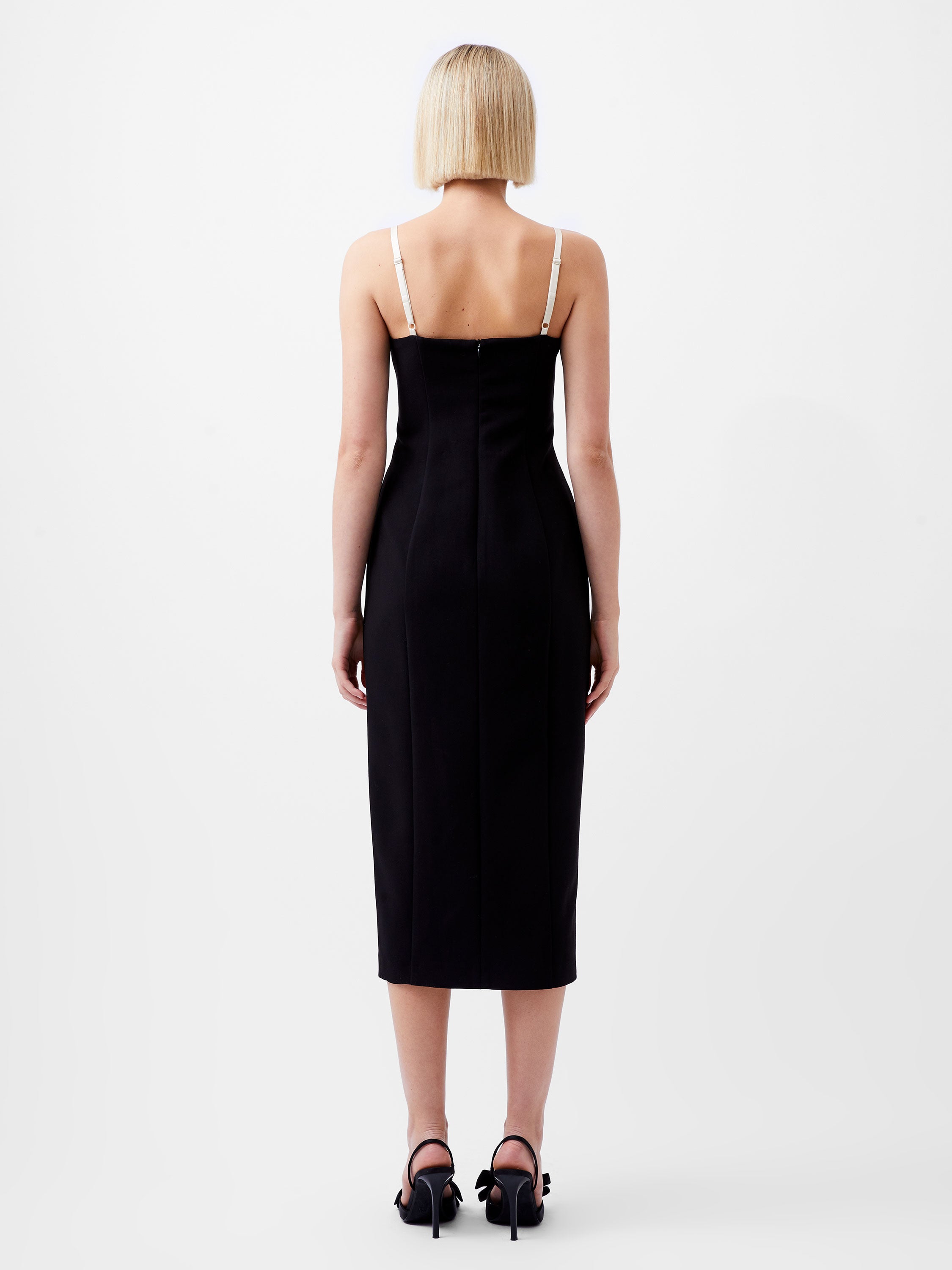 Azra Twill Corset Strappy Midi Dress
