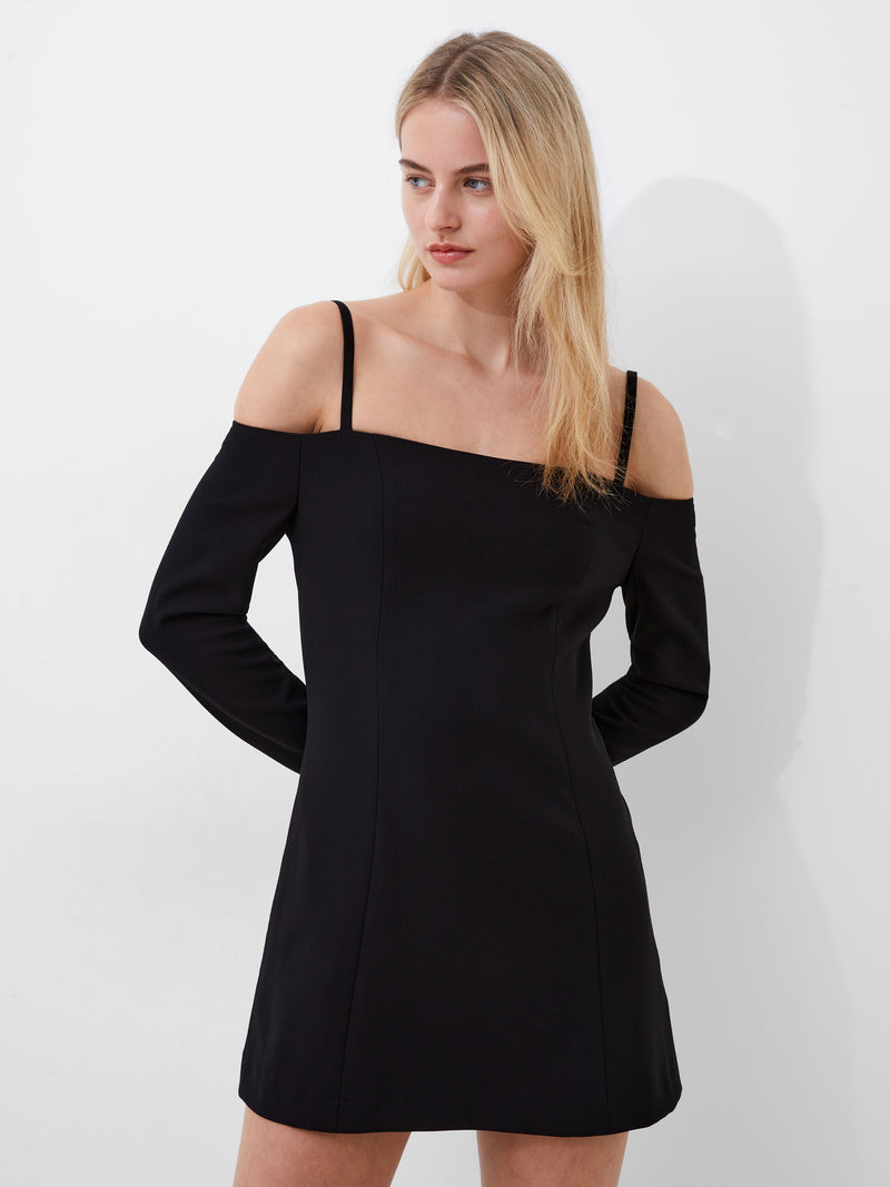 Whisper Off The Shoulder Dress Black | French Connection US Whisper Off The Shoulder Dress Black | French Connection US