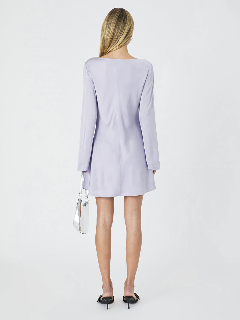 Ennis Satin Longsleeve Mini Dress Lavender