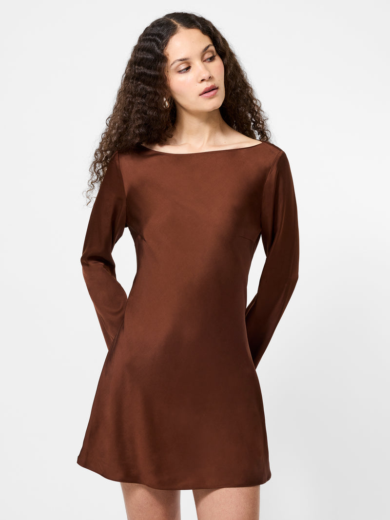 Ennis Satin Longsleeve Mini Dress