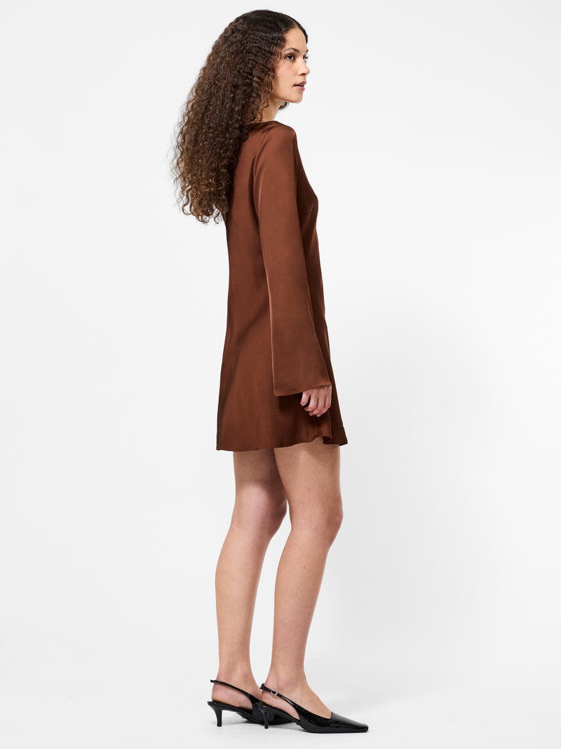 Ennis Satin Longsleeve Mini Dress