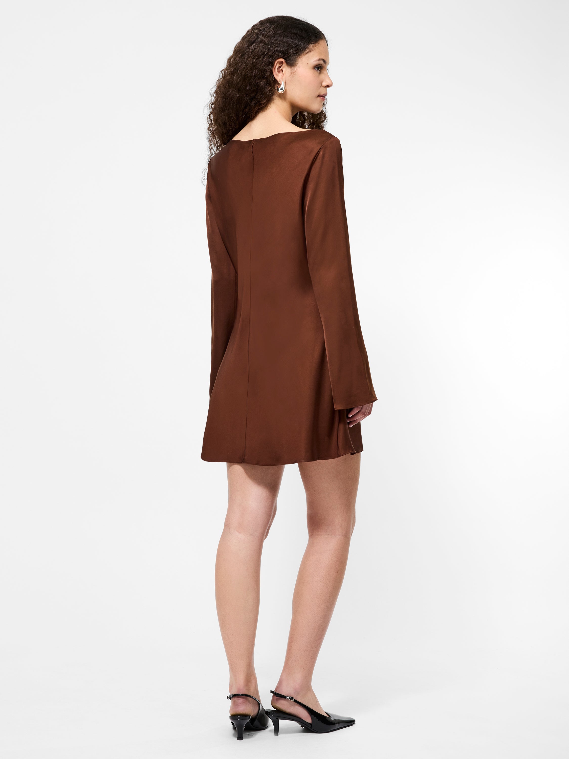 Ennis Satin Longsleeve Mini Dress