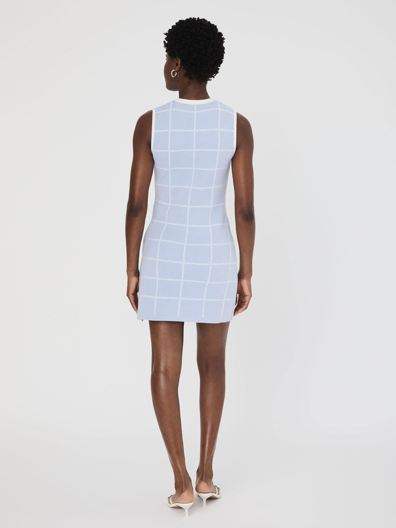 Check Sleeveless Crew Dress