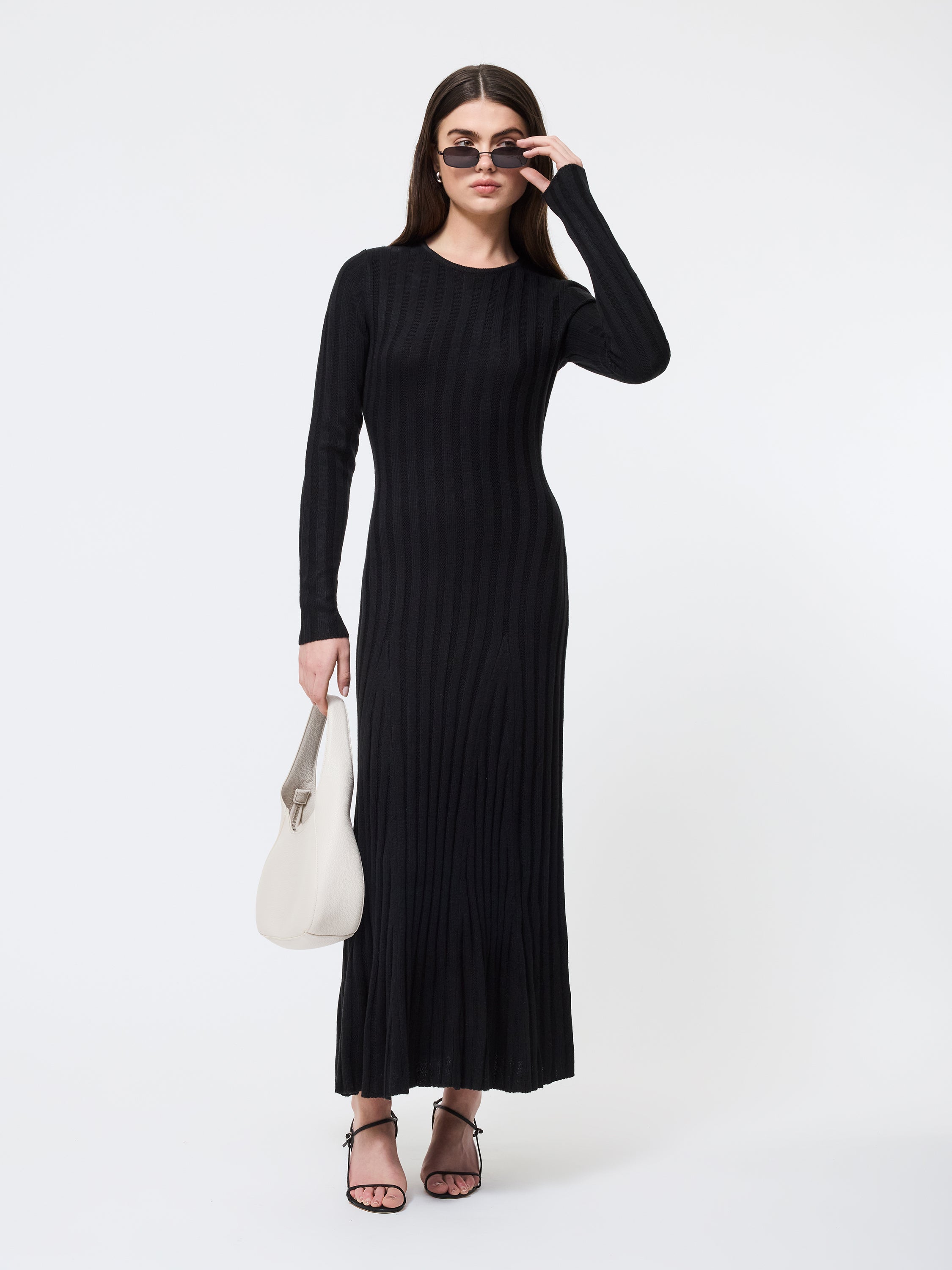 Babysoft Long Sleeve Midi Dress Black | French Connection US