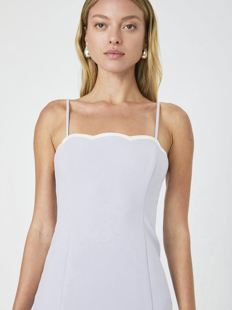 Azra Contrast Scallop Mini Dress