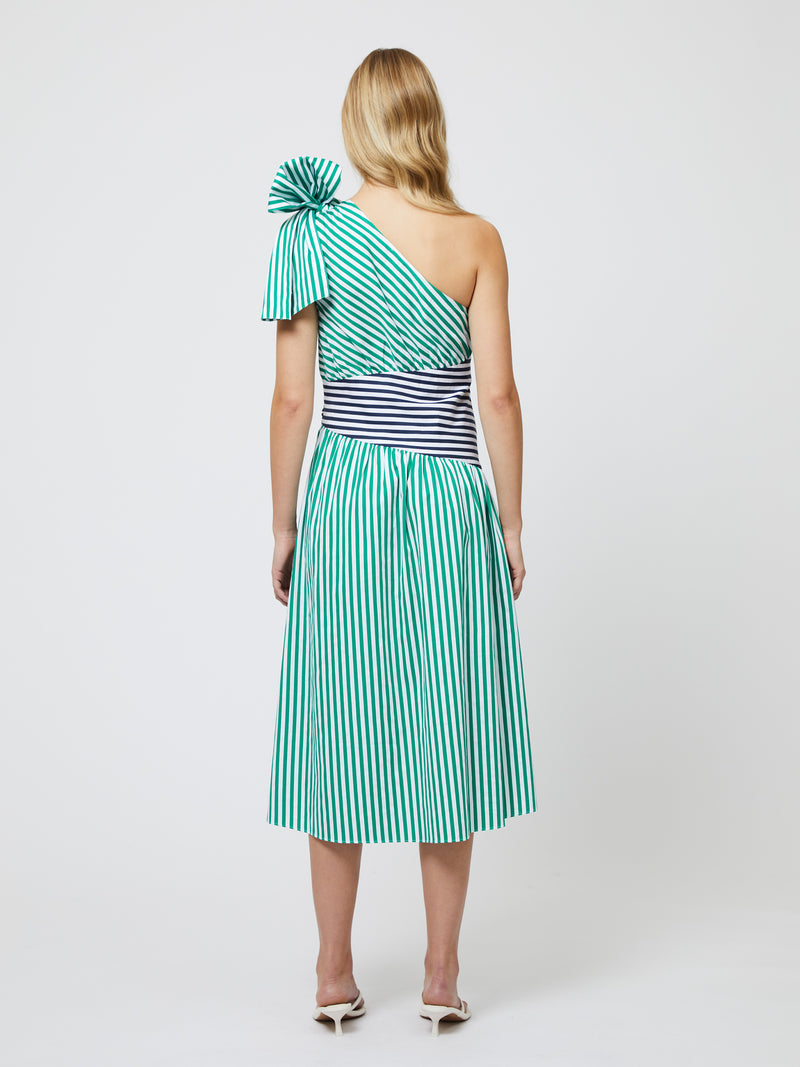 Alexis Cotton One Shoulder Striped Dress