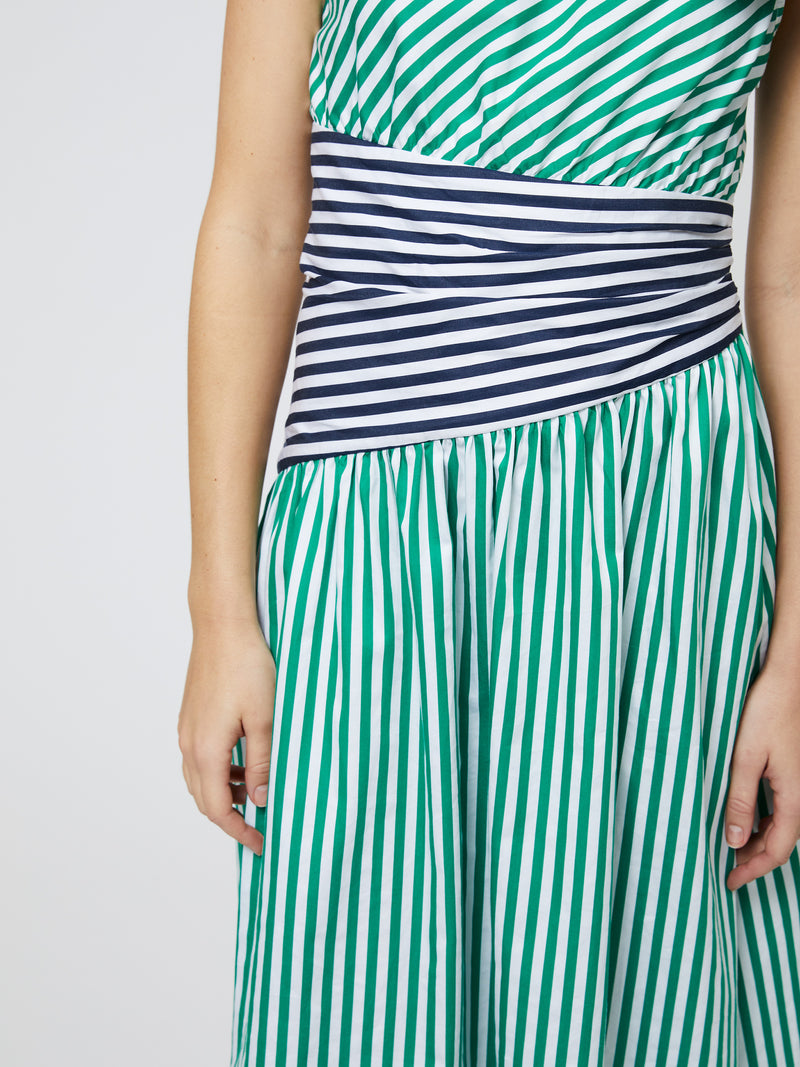 Alexis Cotton One Shoulder Striped Dress