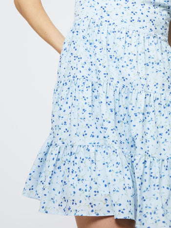 Kiva Crepe Tiered Mini Dress