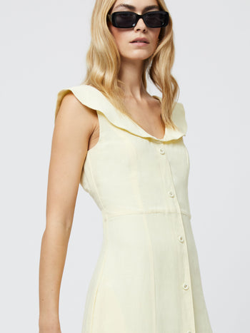 Birdie Linen V-Neck Dress