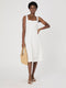 Birdie Linen Square Neck Midi Dress