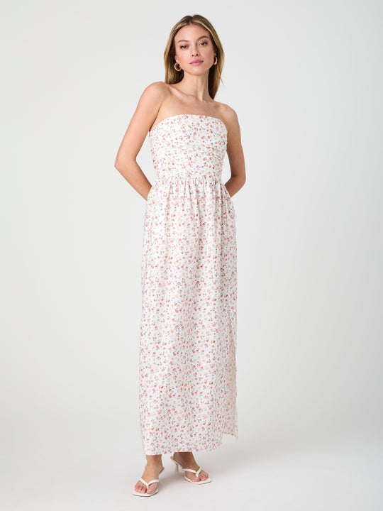 Nomi Cotton Strapless Midi Dress