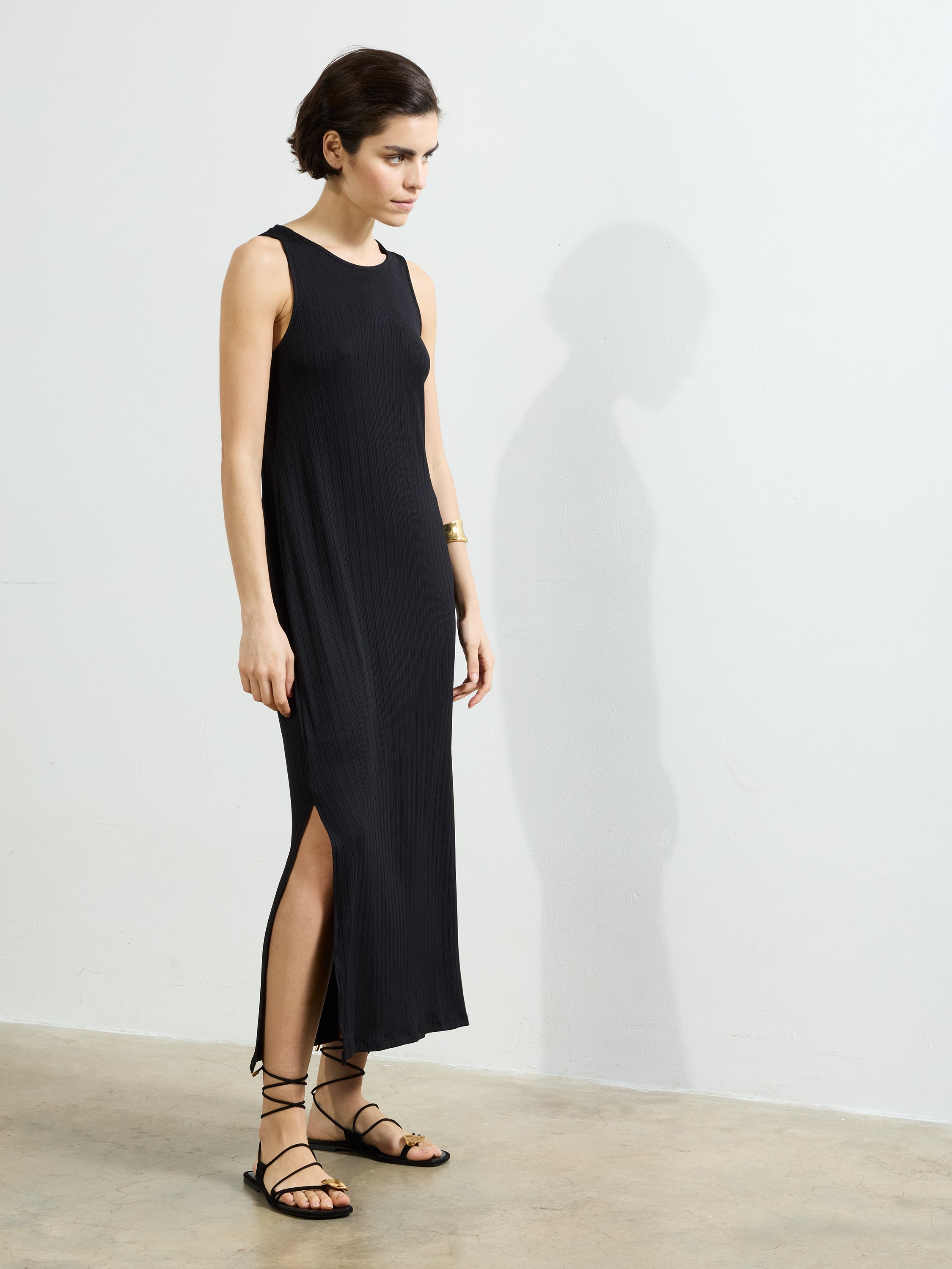 Mia Textured Jersey Long Dress
