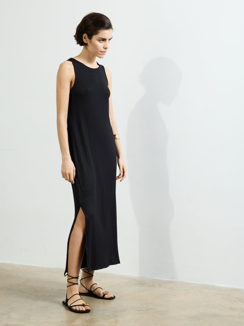 Mia Textured Jersey Long Dress
