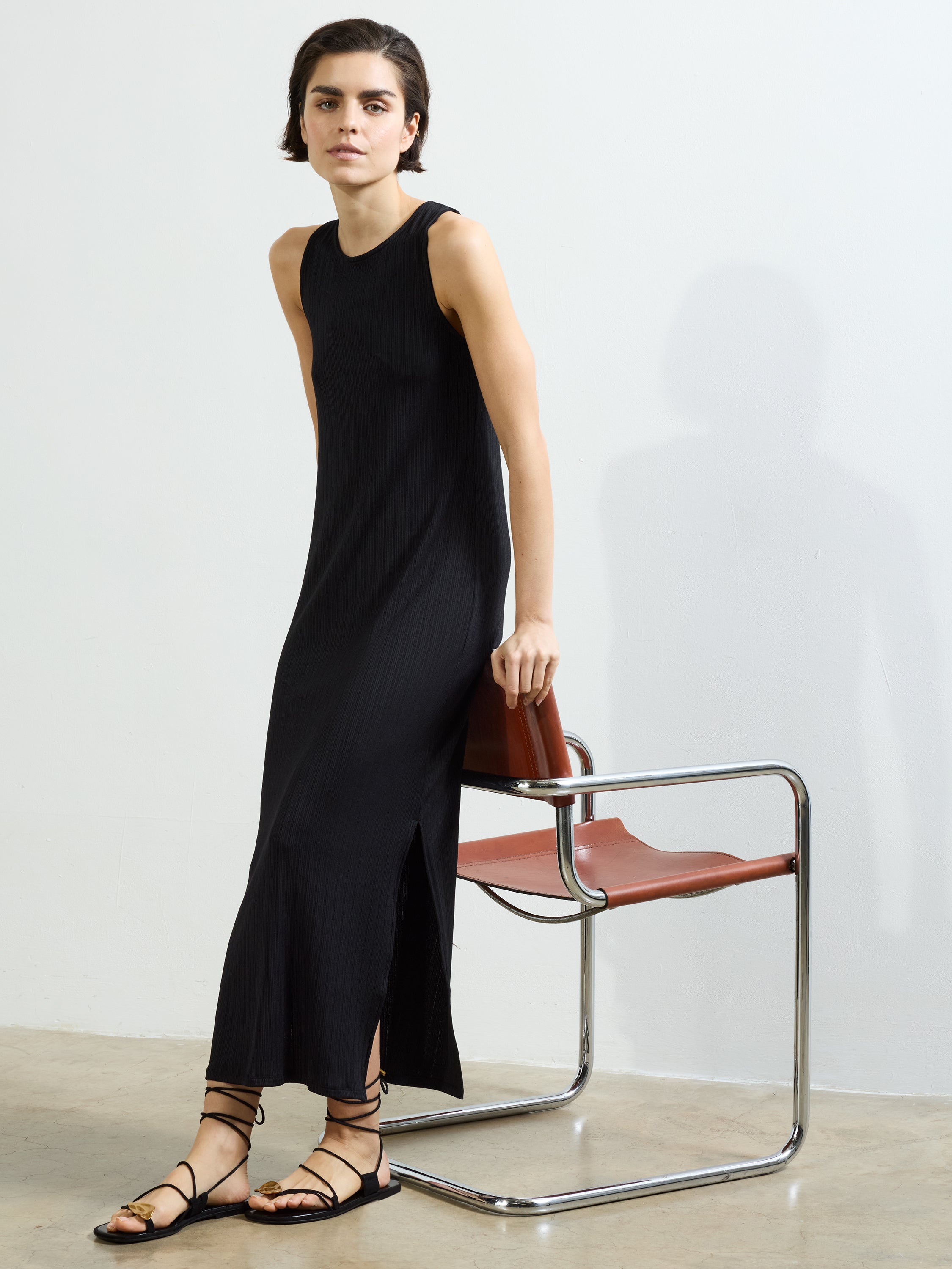 Mia Textured Jersey Long Dress