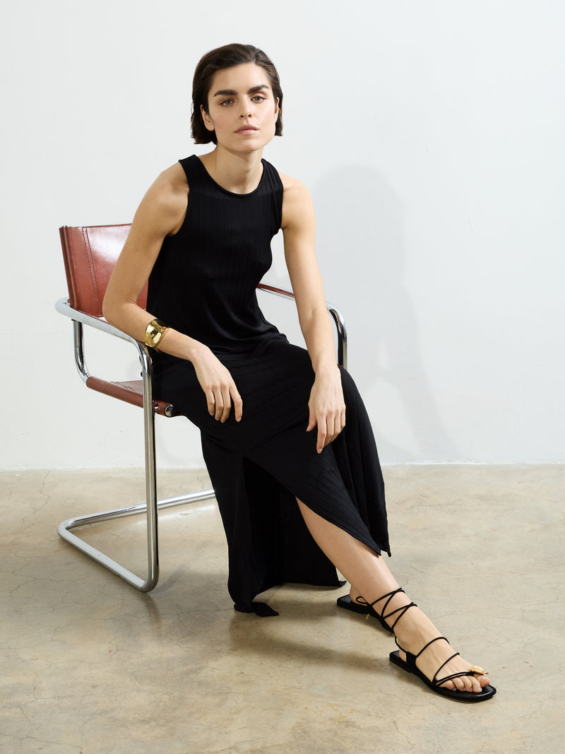 Mia Textured Jersey Long Dress