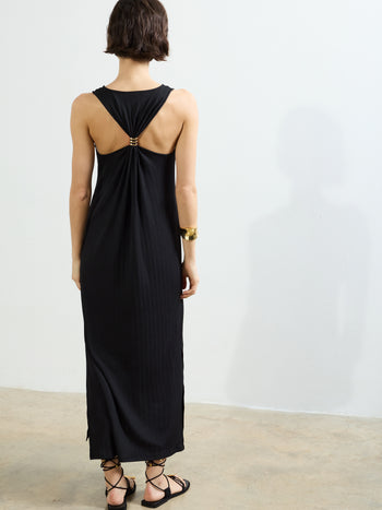 Mia Textured Jersey Long Dress