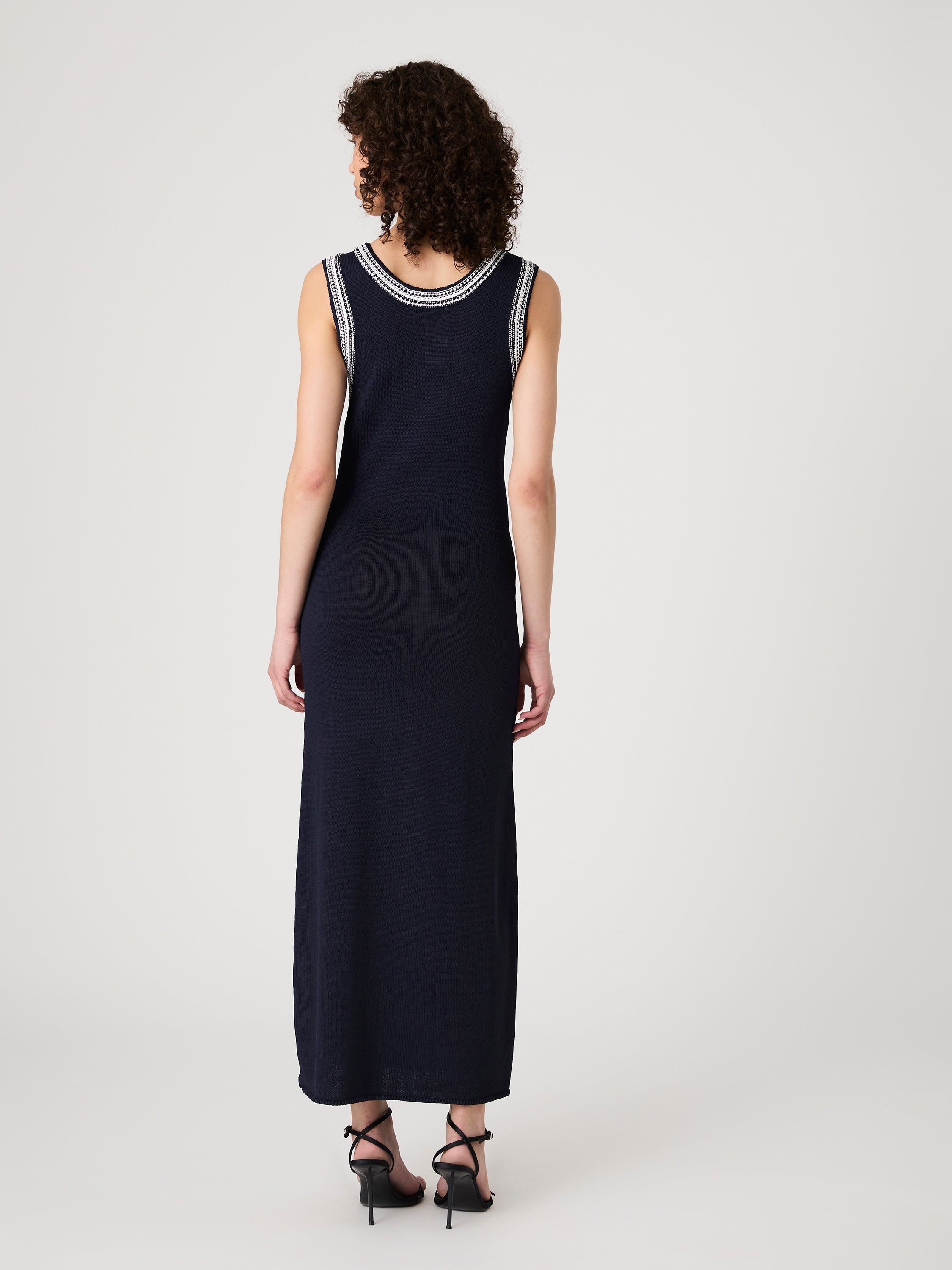 Sage Knit V-Neck Midi Dress