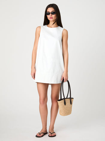 Pinstripe Sleeveless Shift Dress