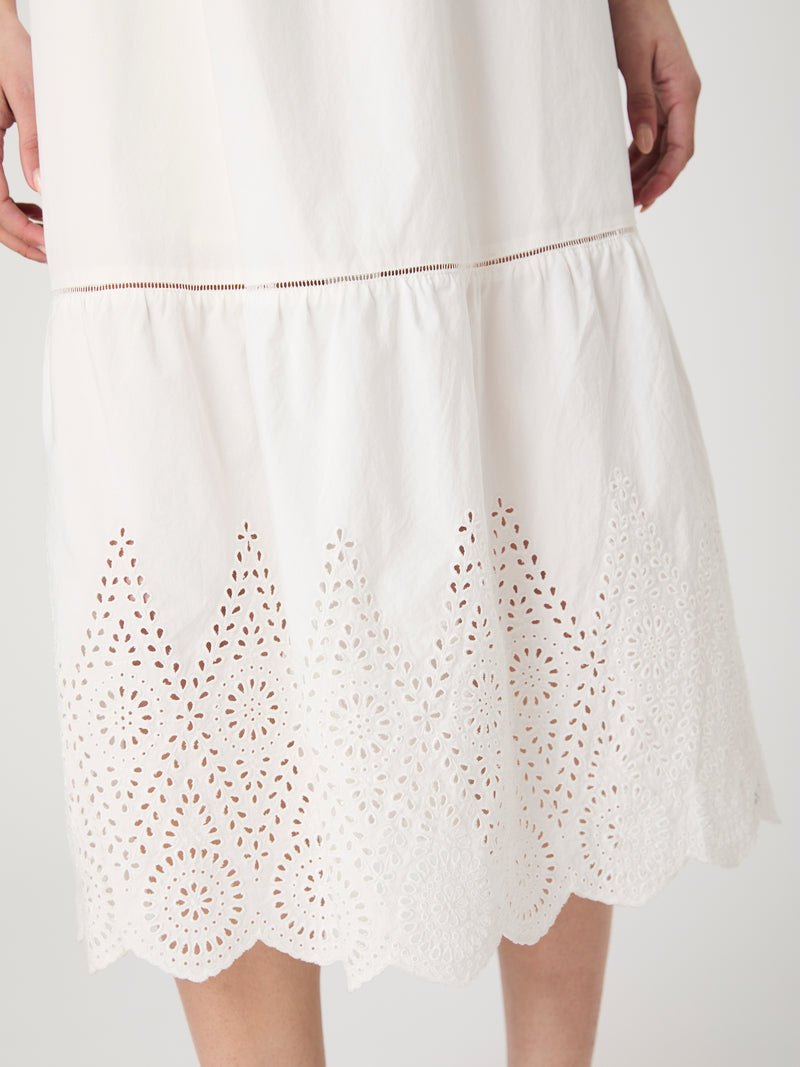Cotton Square Neck Midi Dress