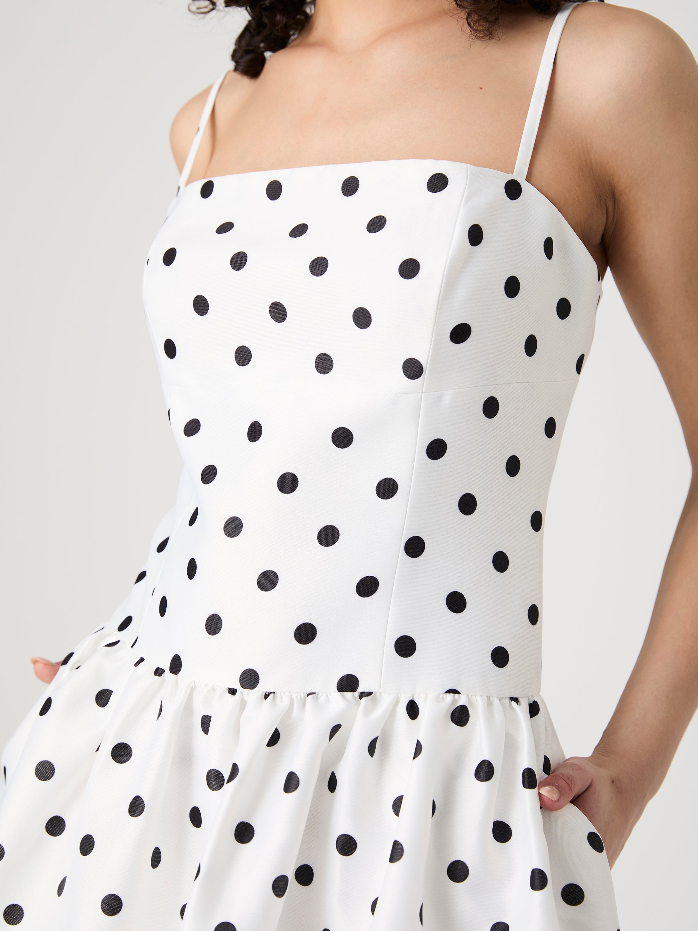 Strappy Polka Dot Midi Dress