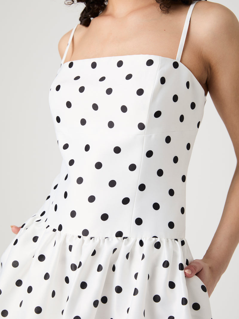 Strappy Polka Dot Midi Dress