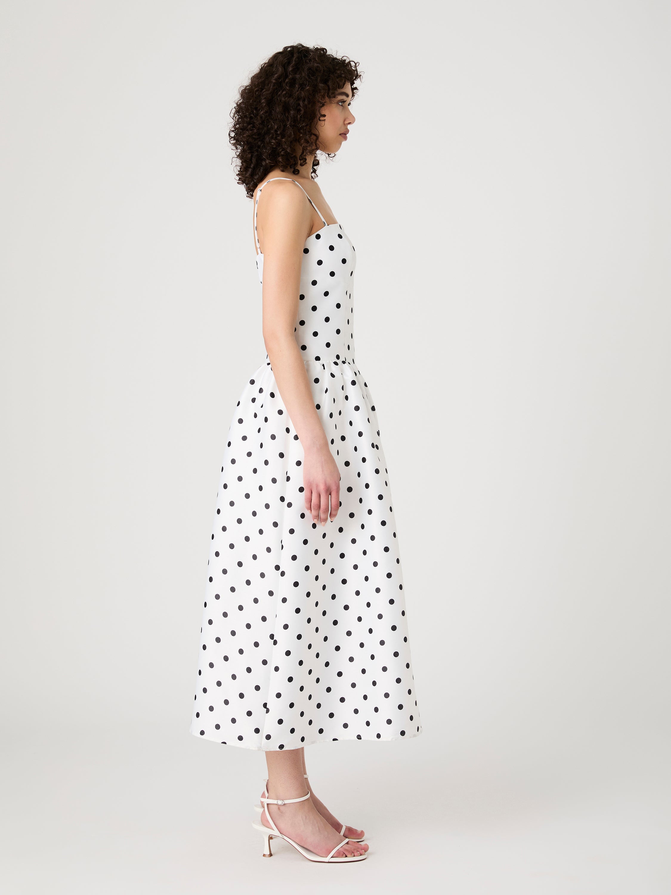 Strappy Polka Dot Midi Dress