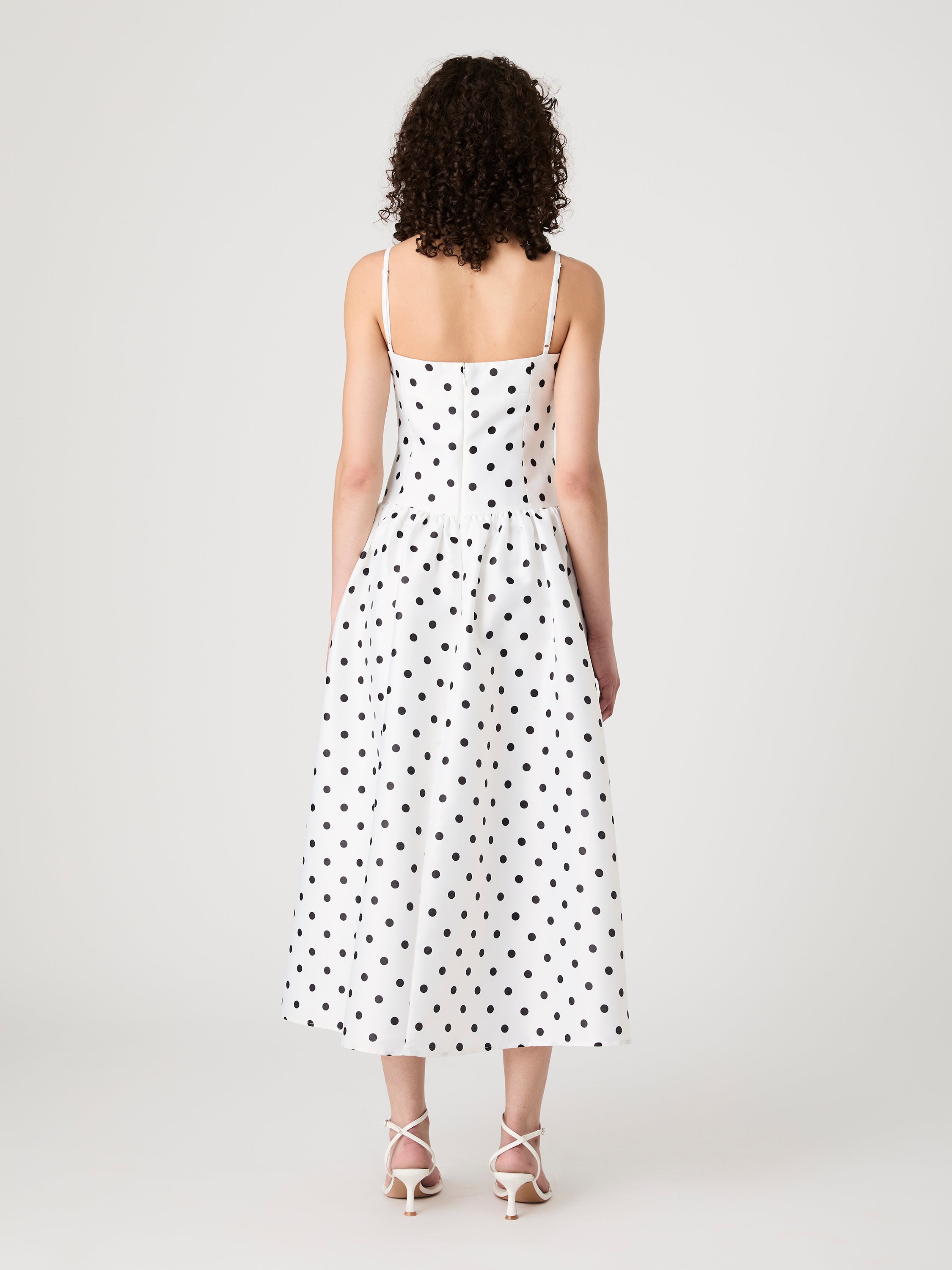 Strappy Polka Dot Midi Dress