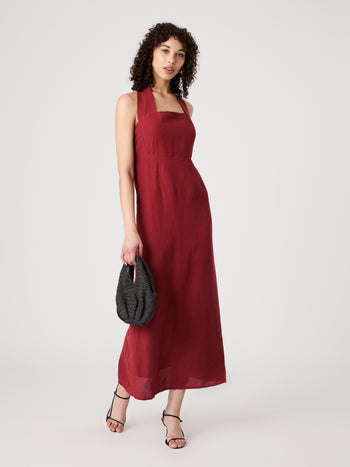 Birdie Linen Halter Dress