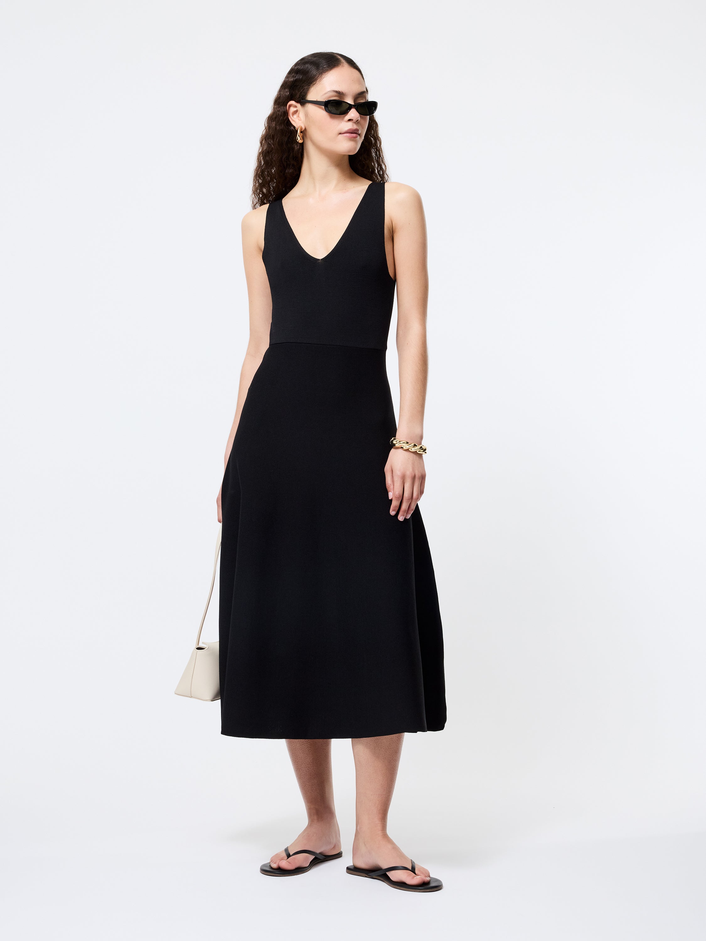 Fit & Flare Knit Midi Dress