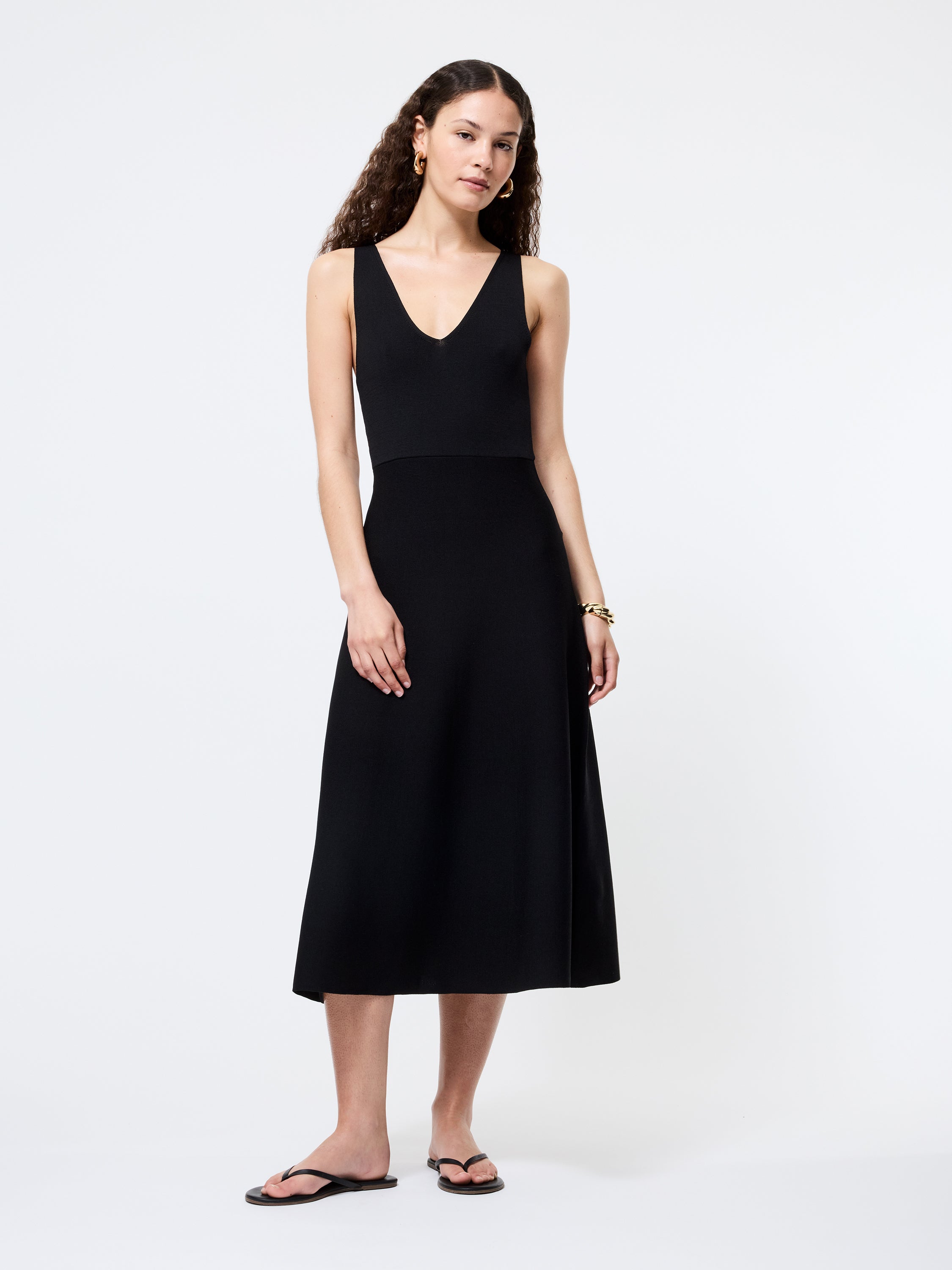 Fit & Flare Knit Midi Dress