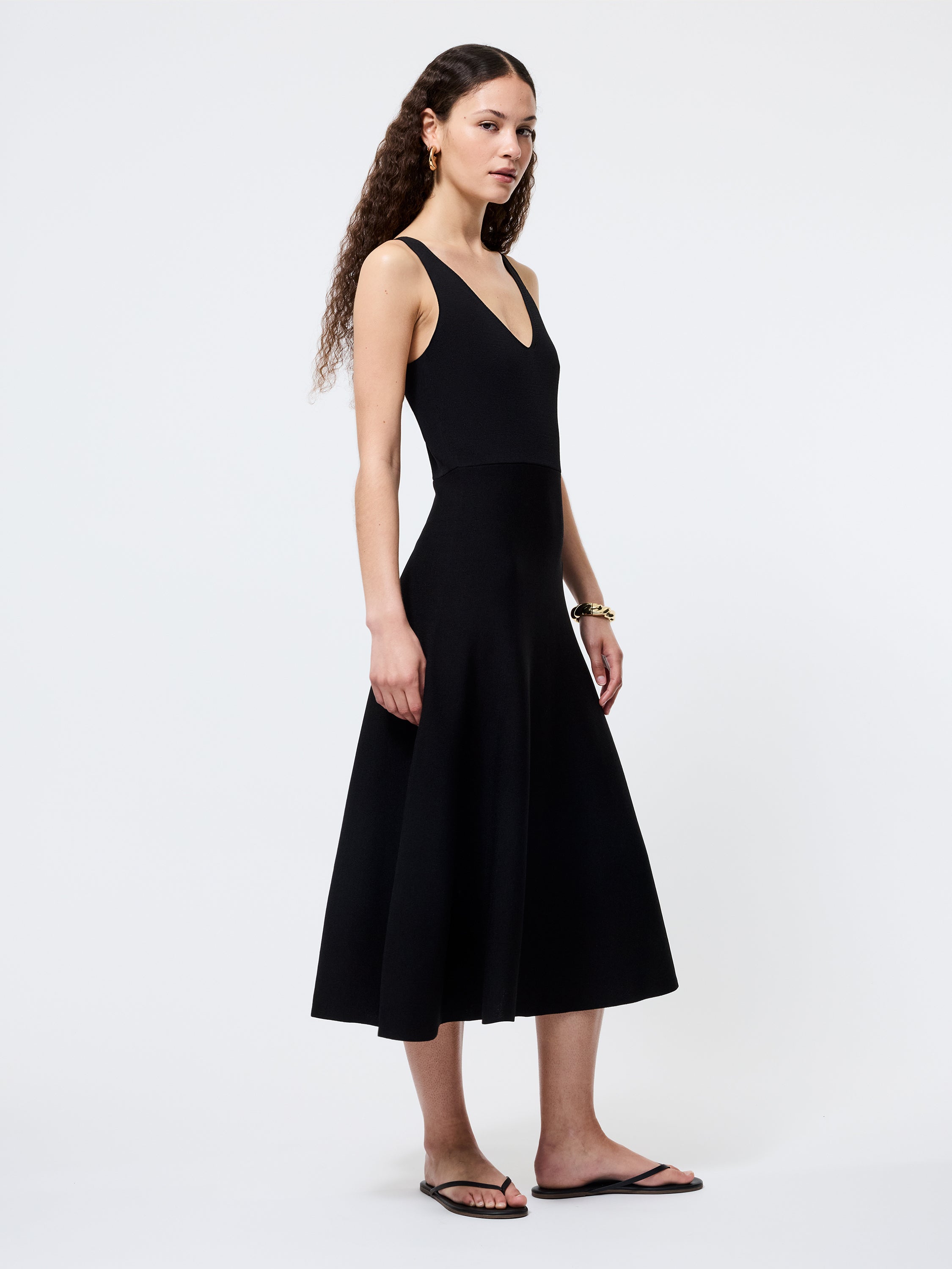 Fit & Flare Knit Midi Dress