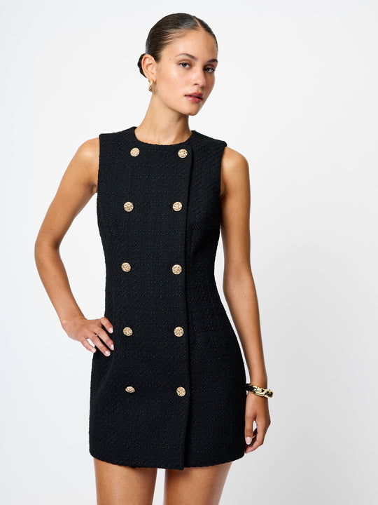Structured Tweed Mini Dress