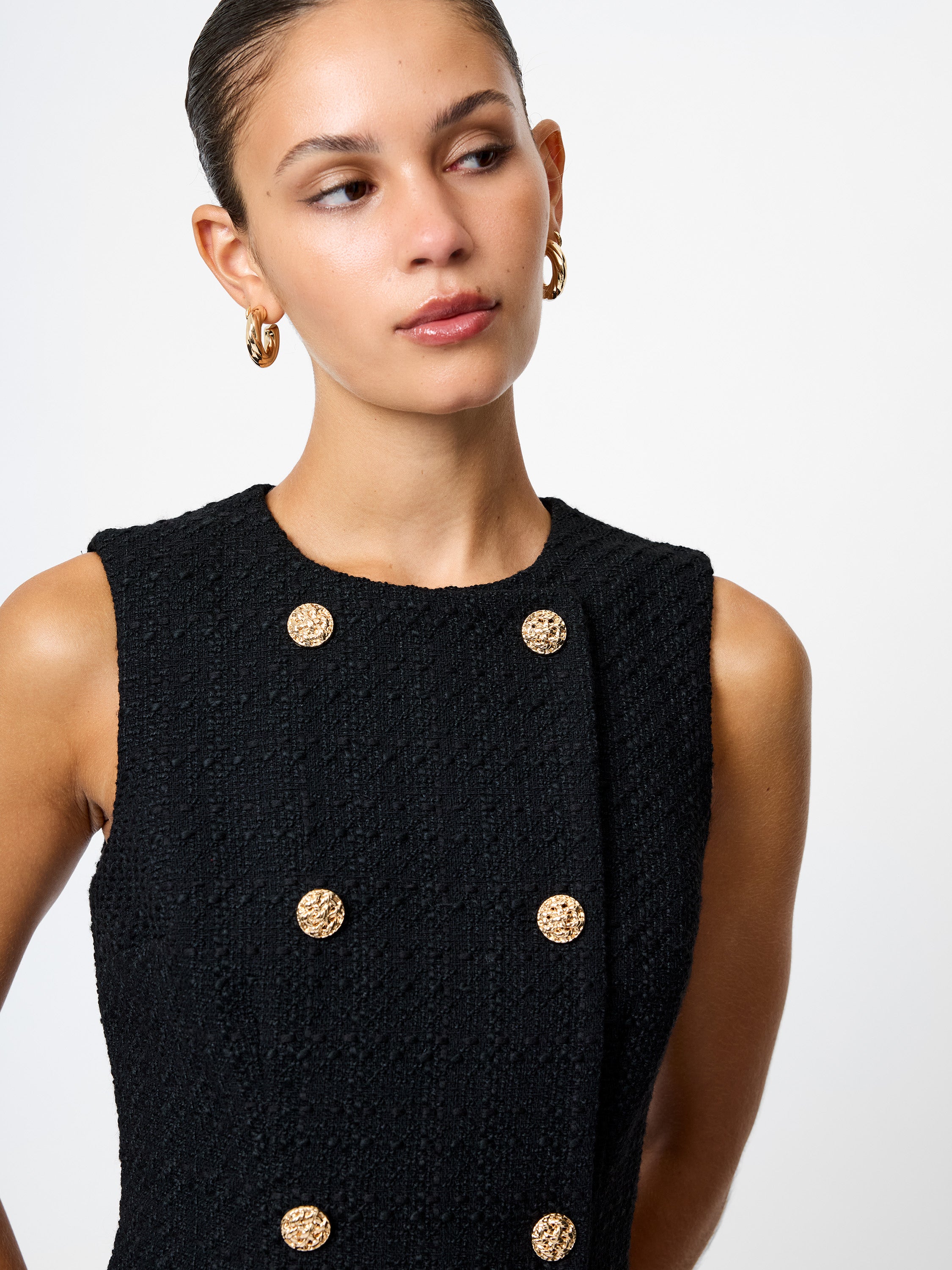 Structured Tweed Mini Dress