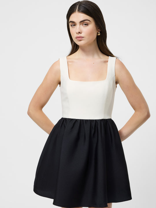 Taffeta Square Neck Mini Dress