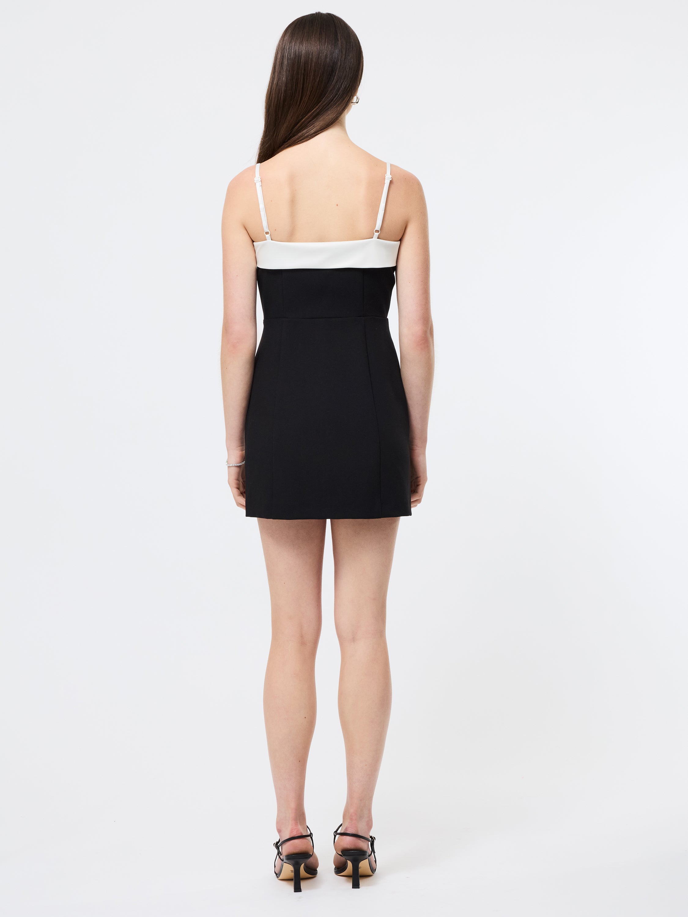 Satin Contrast Foldover Mini Dress