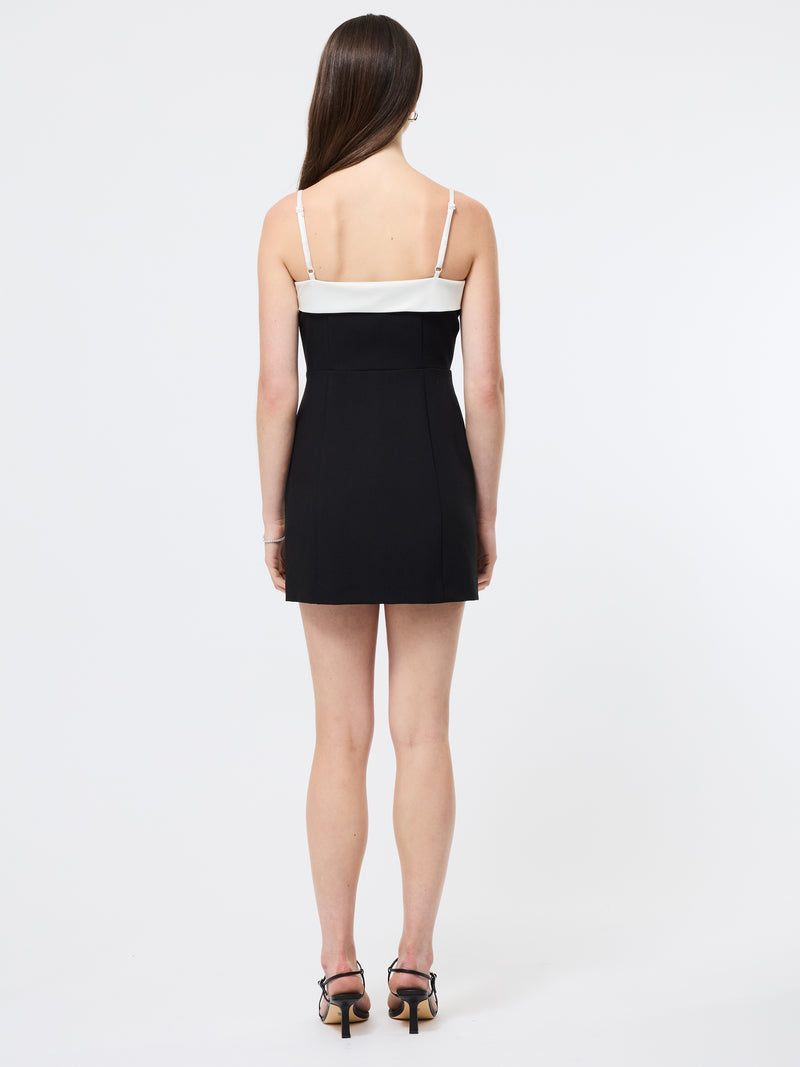 Satin Contrast Foldover Mini Dress