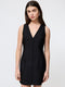 Taffeta V-Neck Mini Dress
