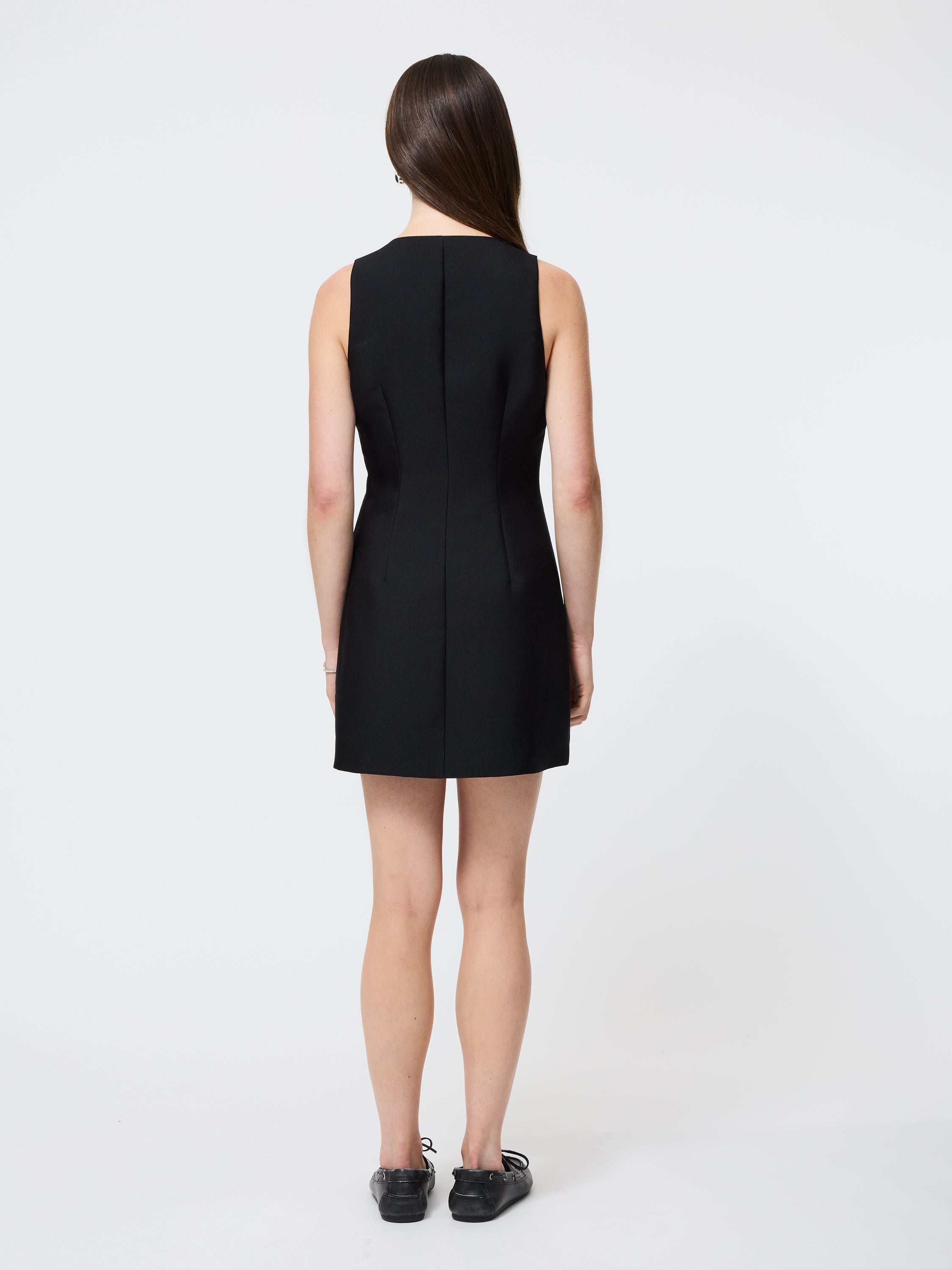 Taffeta V-Neck Mini Dress