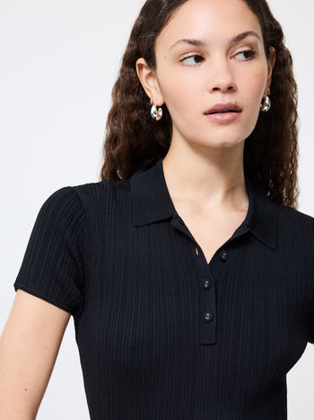 Crinkle Knit Short Sleeve Mini Dress