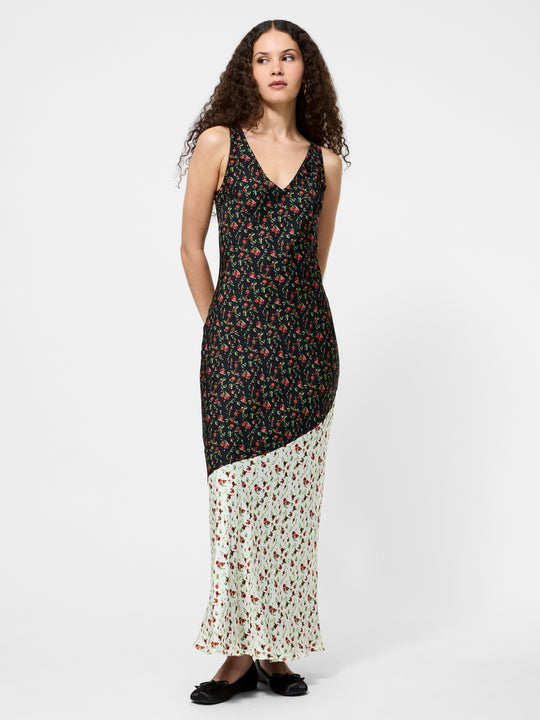 Julia Ditsy Bloom Colorblock Slip Dress