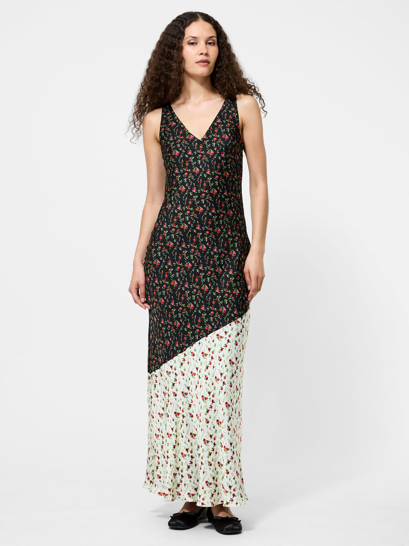 Julia Ditsy Bloom Colorblock Slip Dress